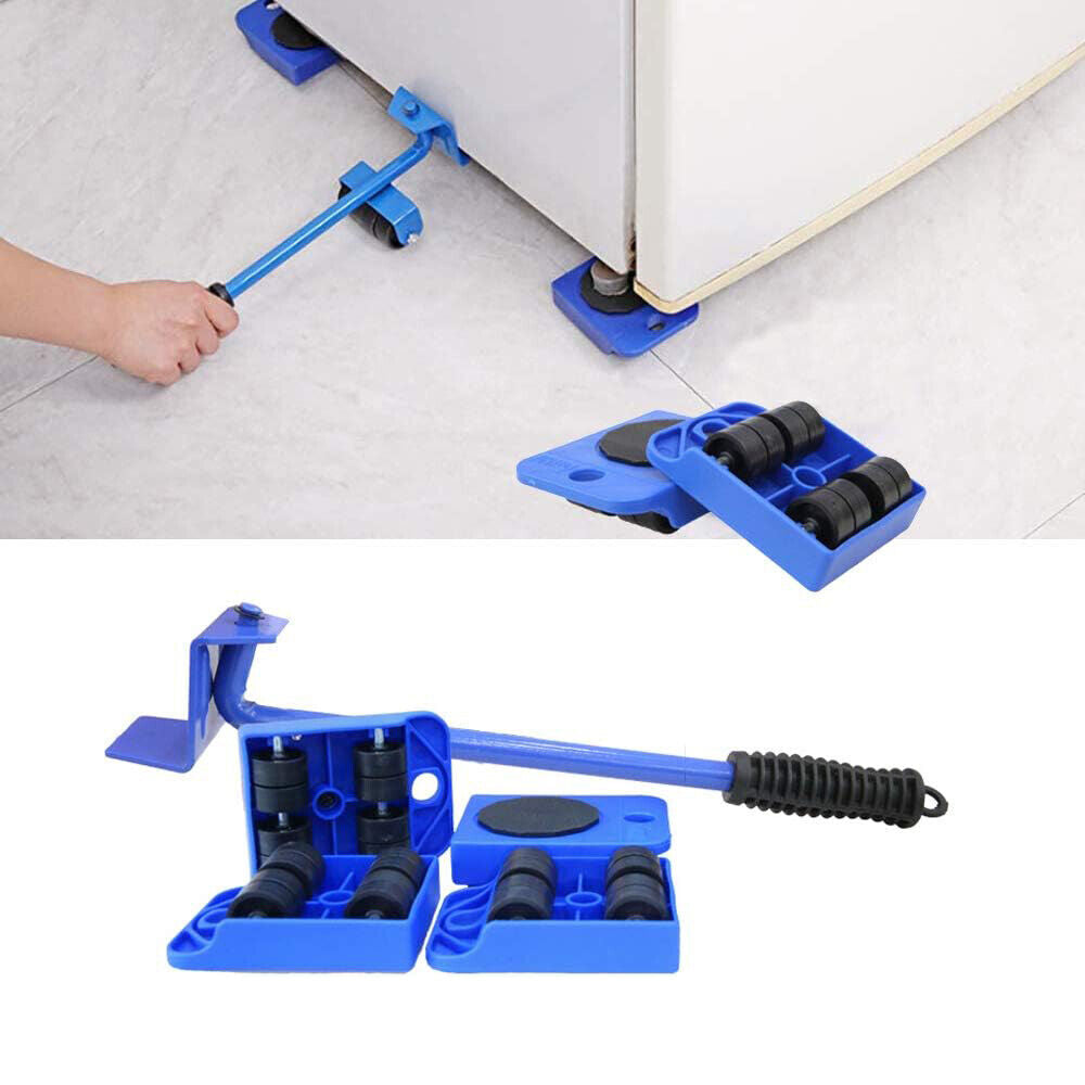 5x Furniture Lifter Heavy Roller Move Tool Set Moving Wheel Mover Sliders Kit