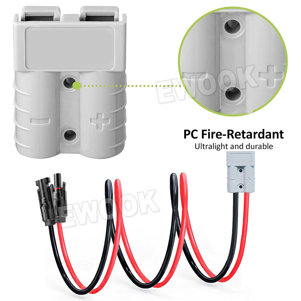 50 AMP Anderson Plug to Solar Panel Cable Y Adaptor Connector 30cm 4mm²