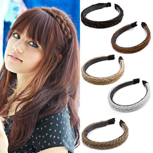 Women Braided Synthetic Plait Plaited Elastic Hair Accessories Band Headband