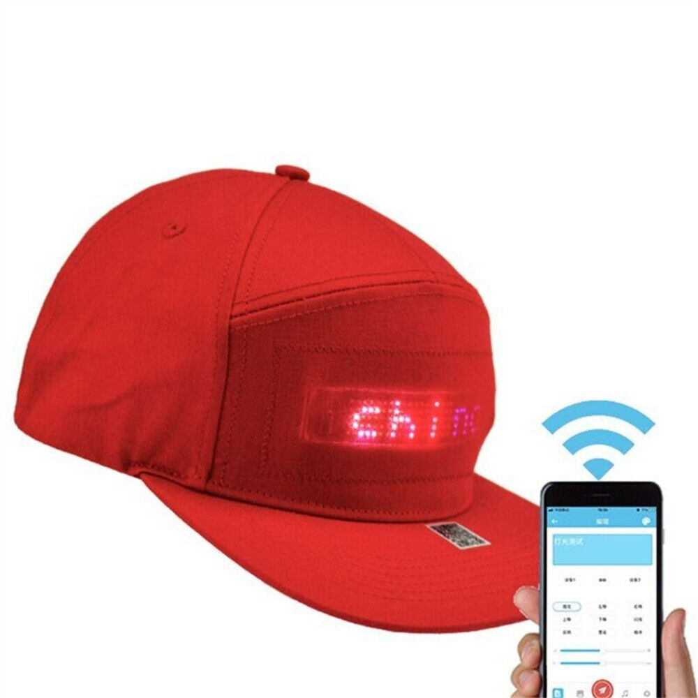 LED Cap Basaball Hat Snapback Bluetooth Adjustable Men Women Breathable USB App