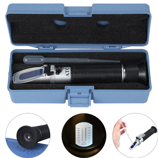 Salinity Refractometer Salt Tank Water Hydrometer Tester 0-100% Aquarium Tester