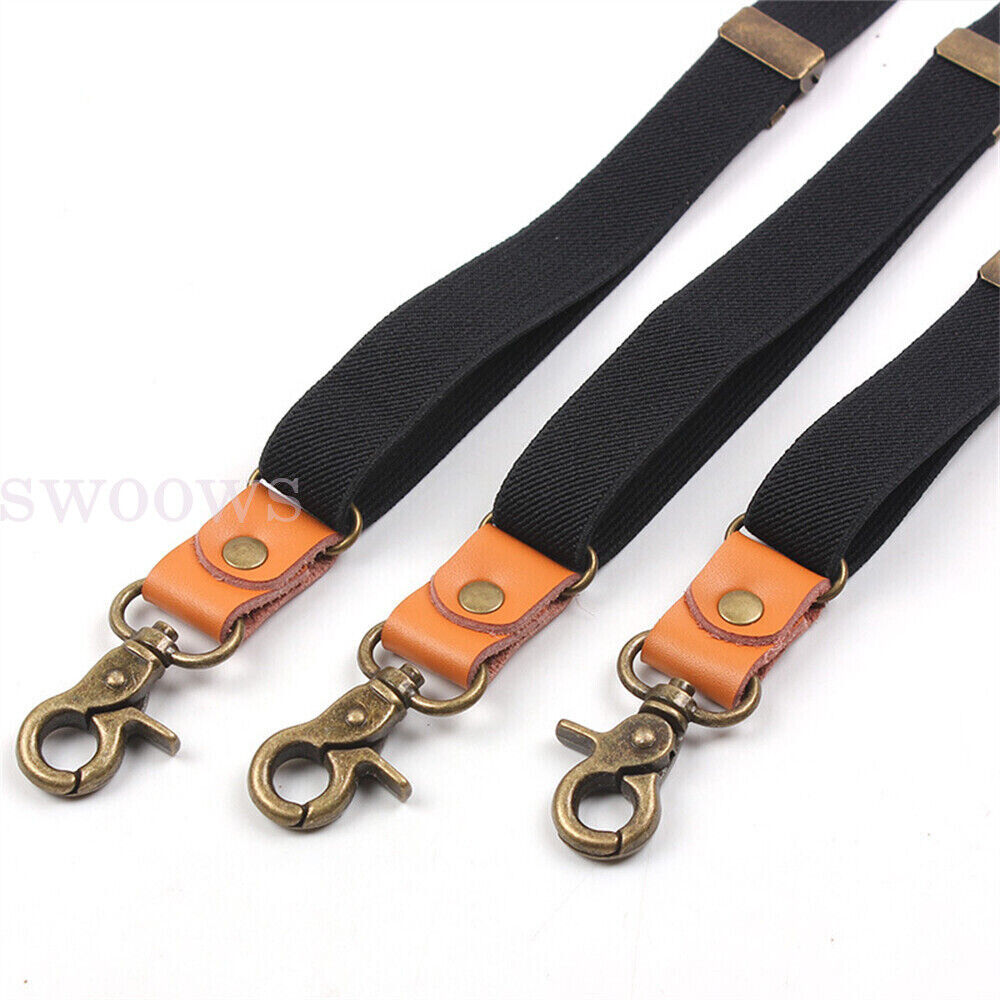 3 Hooks Hanging Pants Clip Suspenders Clips Tie Suspenders Adjustable Braces NEW