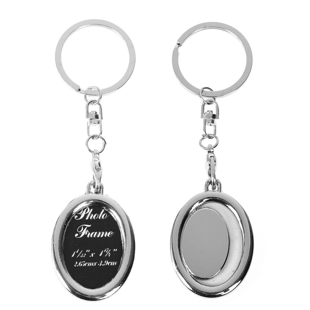 3x Metal Cleat Insert Photo Picture Frame Keyring Pendant Keychain DIY Xmas Gift