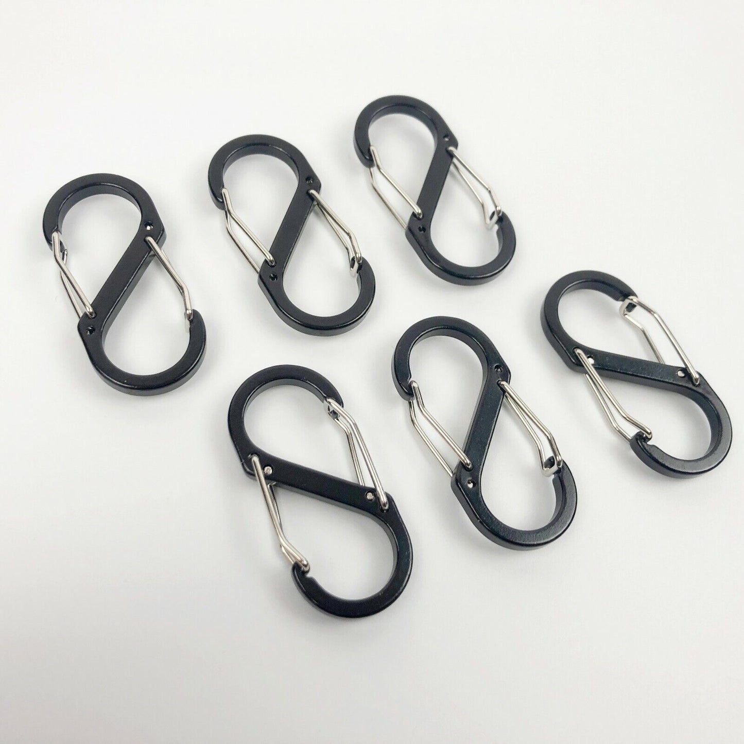 6 x Cable Carabiner Camping Hiking Hook Chain Key S-Ring Lock Clip Holder