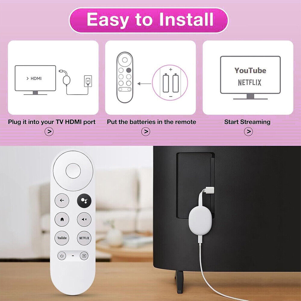 New Replacement For Chromecast With Google TV Voice Bluetooth Remote Control IR