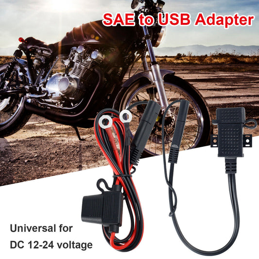 SAE to USB Adapter 5V/2.1A Motorcycle USB Charger with Extension Cable