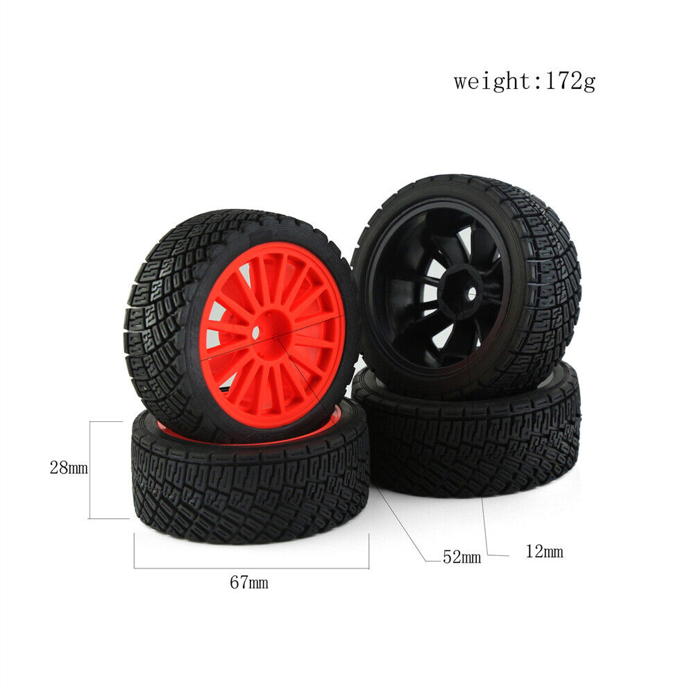 For HPI KYOSHO Tamiya 1:10 WRC TT02 XV01 RC Car 4PCS Tyre Drift Wheel Hub Tires