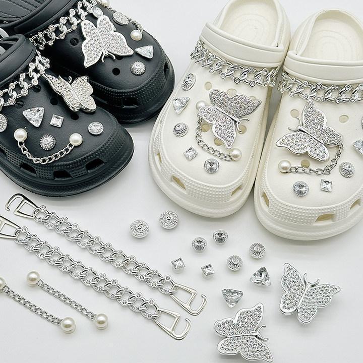 Rhinestone Faux Pearl Girl Shoes Charms Bling For Croc Shoe DIY Accessories