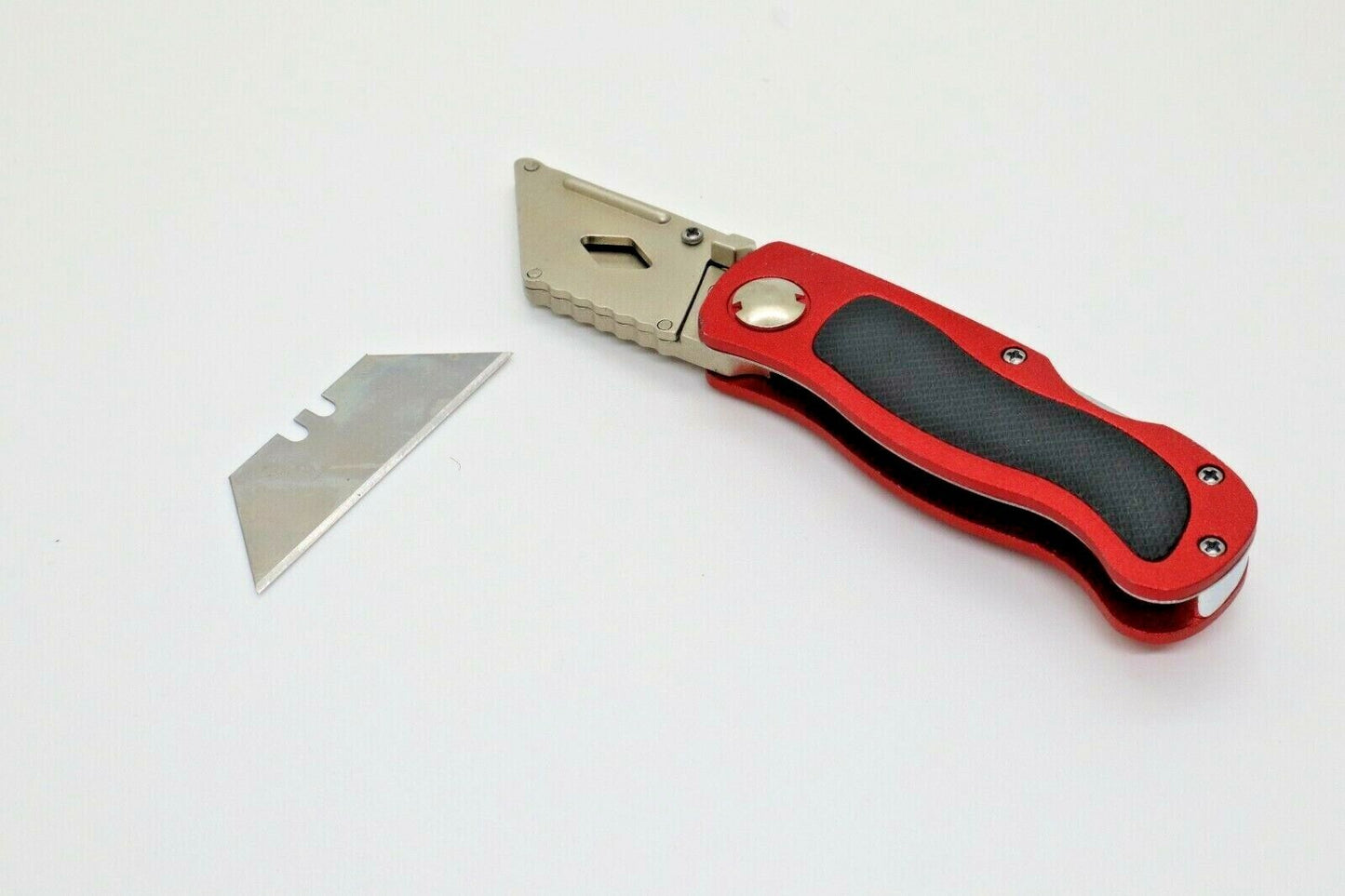 Folding Utility Knife Blades Box Cutter Pocket Knife Survival DIY Clip Light