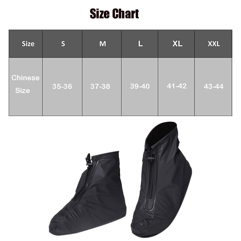 Waterproof Shoe Covers Not-Slip Raining Water Foot Boot Overshoe With Zippe