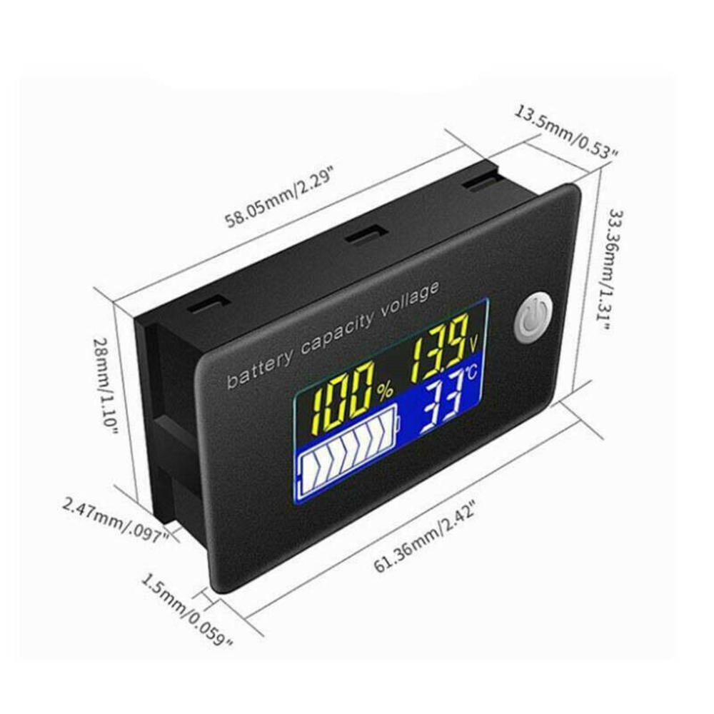 LCD Digital 12V Battery Charge Capacity Status Display Indicator Monitors Meter