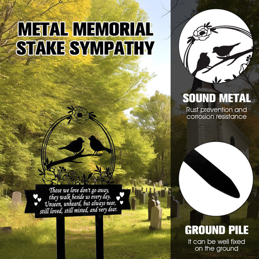 Memorial Stakes Rust-proof Metal Memorial Grave Markers Sympathy Bird