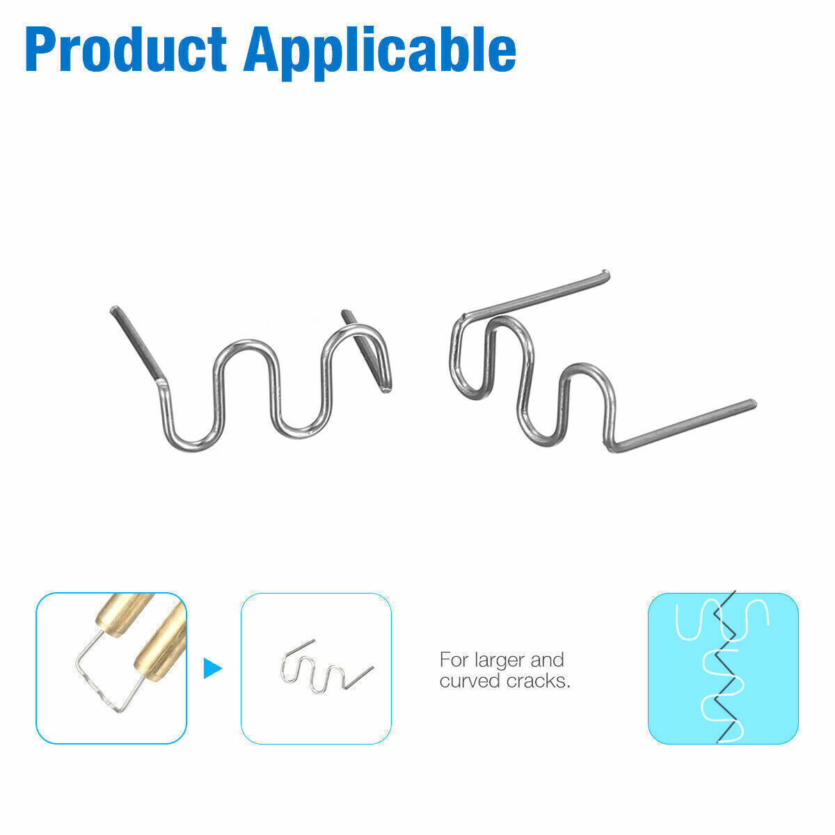1000PCS Hot Staples Plastic Welding Wave Stapler For Car Bumper Repair Tool Kit