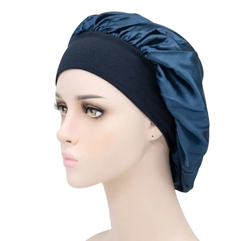 Sleeping Bonnet Hair Wrap Silk Satin Cap Women Elastic Night Soft Hat Headwear