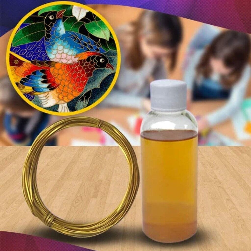 50ML DIY Cloisonne Enamel Painting Kit Gold Wire Painting Make Tool Crafts Kit