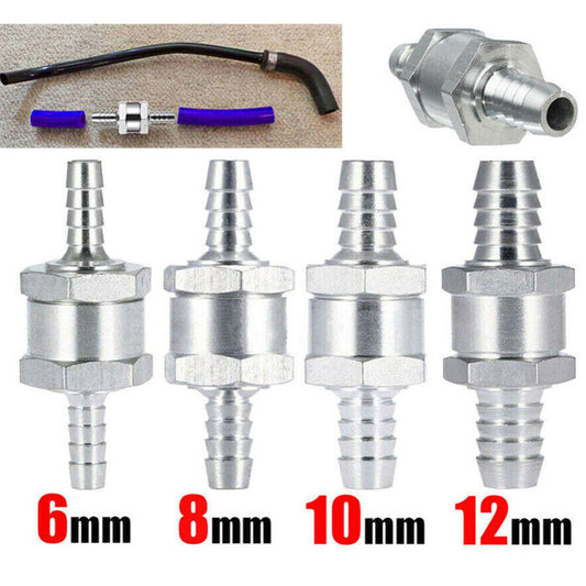 4pcs 6/8/10/12mm Aluminum One-way Non-return Check Valve Fuel Water/Gas/Air Vacuum