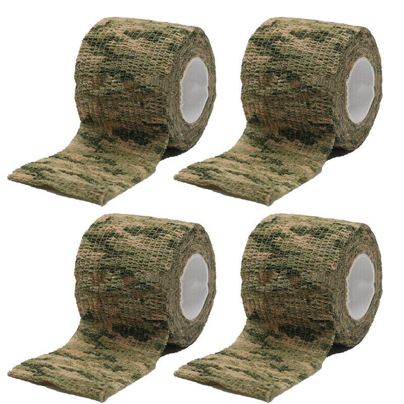 4 Roll Tape Army Camo Wrap Rifle Gun Shooting Hunting Camouflage Stealth Webbing