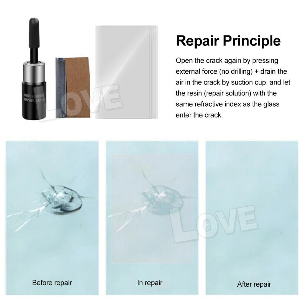 2pcs Automotive Glass Nano Repair Fluid Windshield Crack Scratches Repair Kit