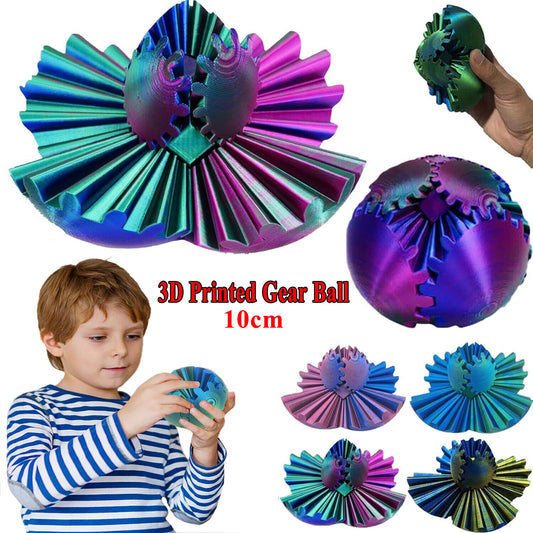 3D Printed Gear Ball Stress Relief Sensory Fidget Toy GearSphere Spinner Cube