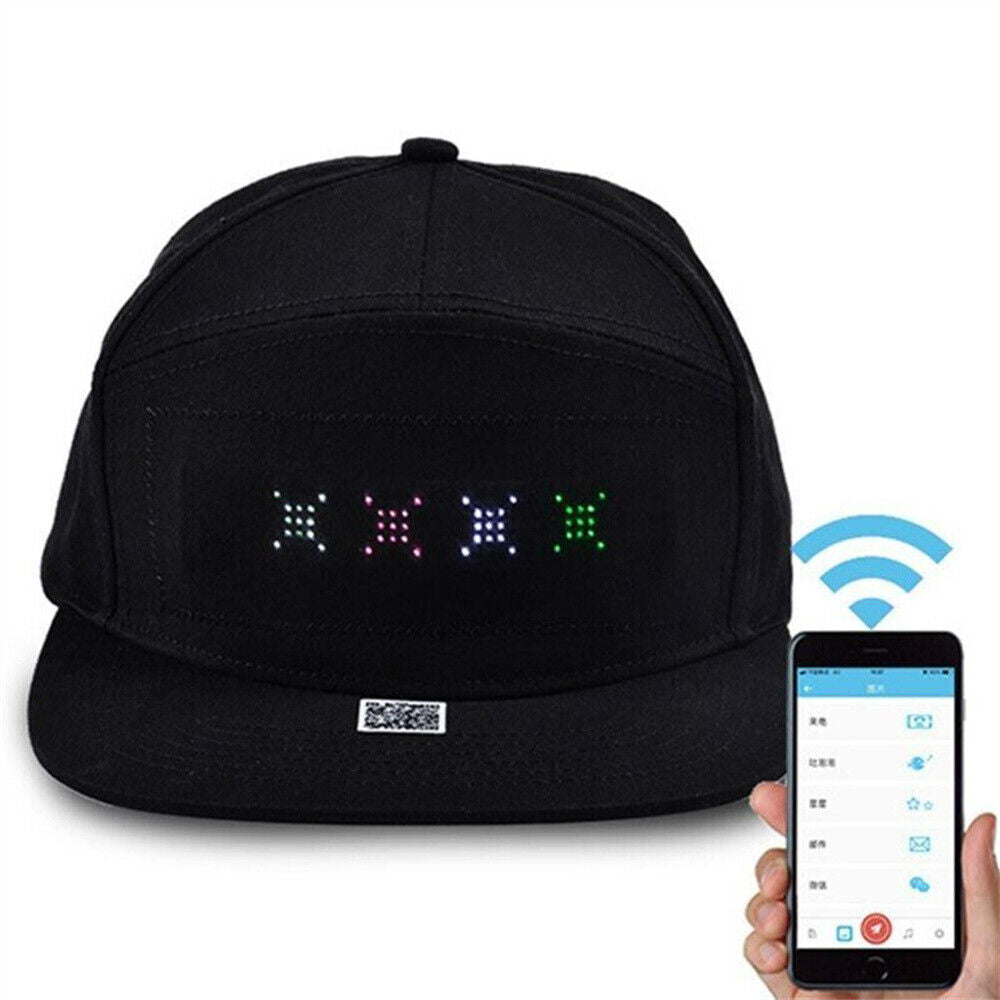 LED Cap Basaball Hat Snapback Bluetooth Adjustable Men Women Breathable USB App