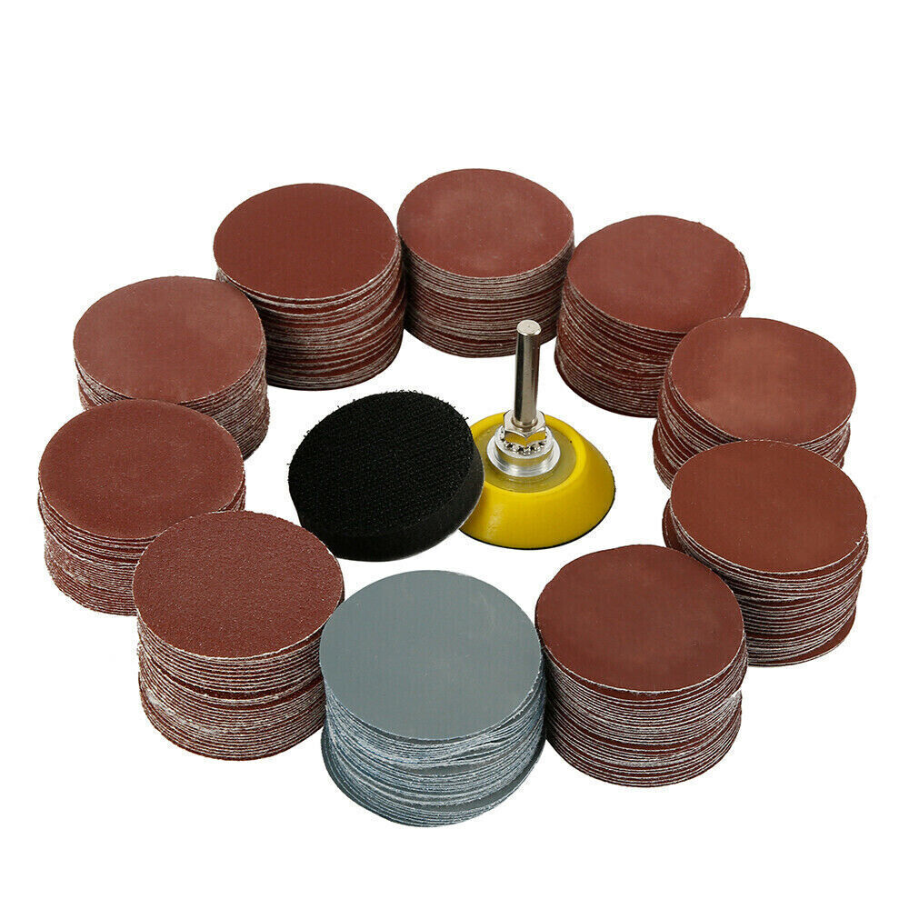 300Pcs 50mm Sanding Discs Pad Kit for Drill Grinder Rotary Tools + Backing Pad