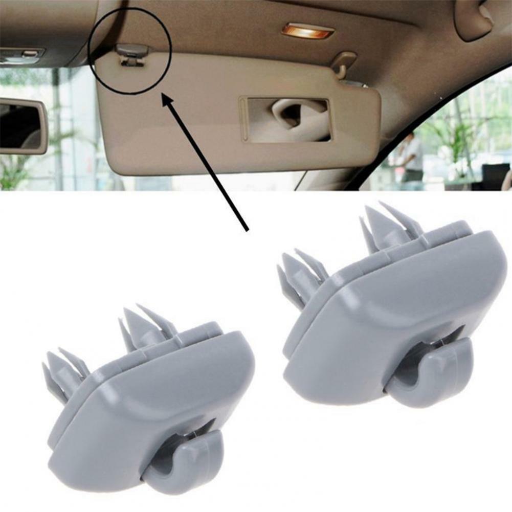 2x Sun Visor Clip Holder Hook Bracket For Audi A1 A3 A4 Q3 Q5 TT 8U0857562A Gray