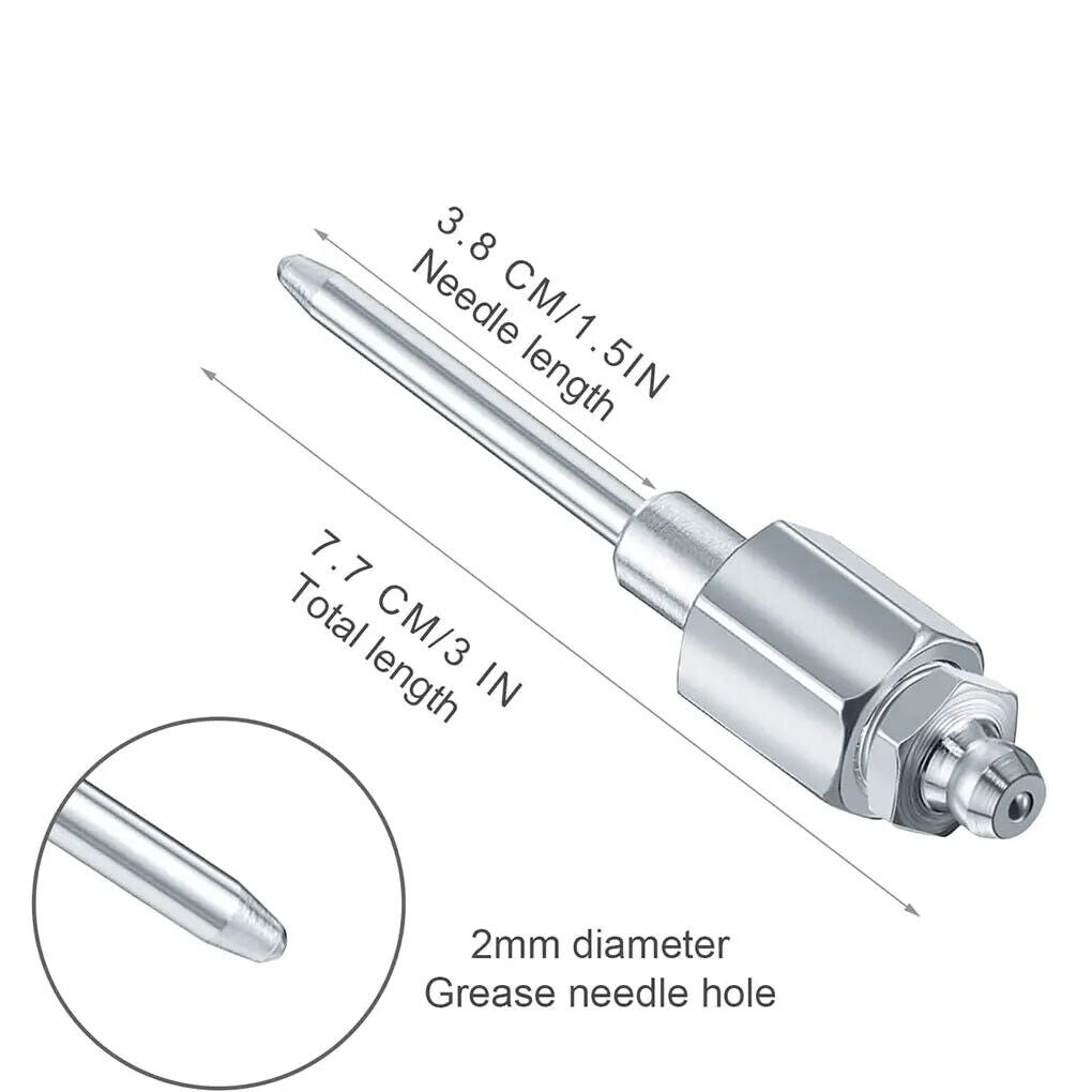 2x Grease Gun Needle Tip of The Mouth Removable Needle Nose Head Nozzle NEW