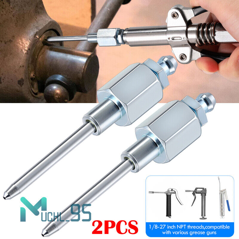 2x Grease Gun Needle Tip of The Mouth Removable Needle Nose Head Nozzle Adapter