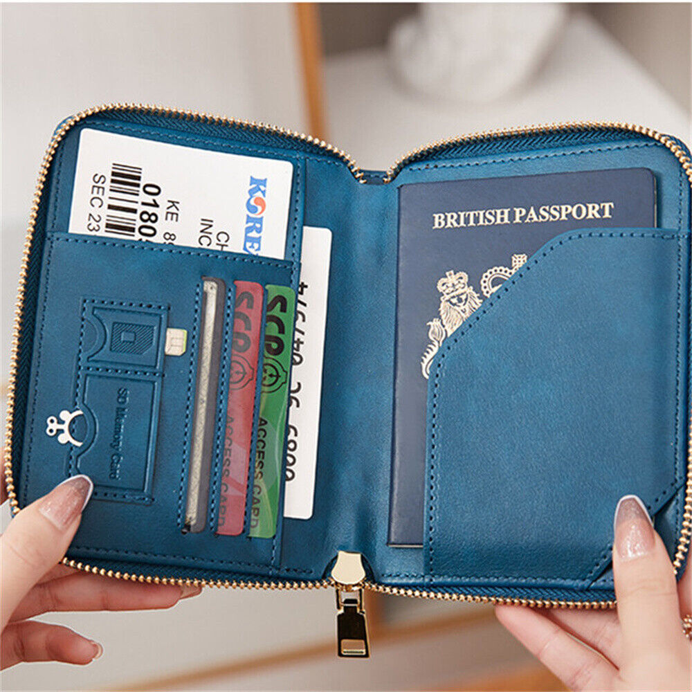 Travel Passport ID Wallet Holder Cover RFID Blocking Card Case Cover PU Leather