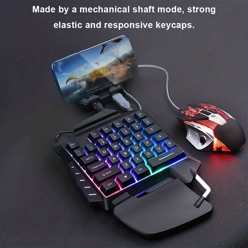 New Black 5V USB Backlit mechanical keyboard Keypad 35 Keys for Phone Games Gift