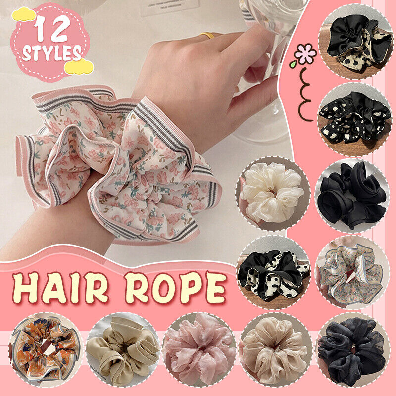 Oversize Large Scrunchies Silk Satin Elastic Hair Hair Bands Rope Tie Ponytail