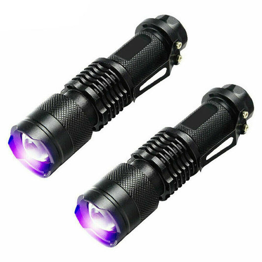 2x UV Ultra Violet LED Flashlight Blacklight Light 395 nM Inspection Lamp Torch