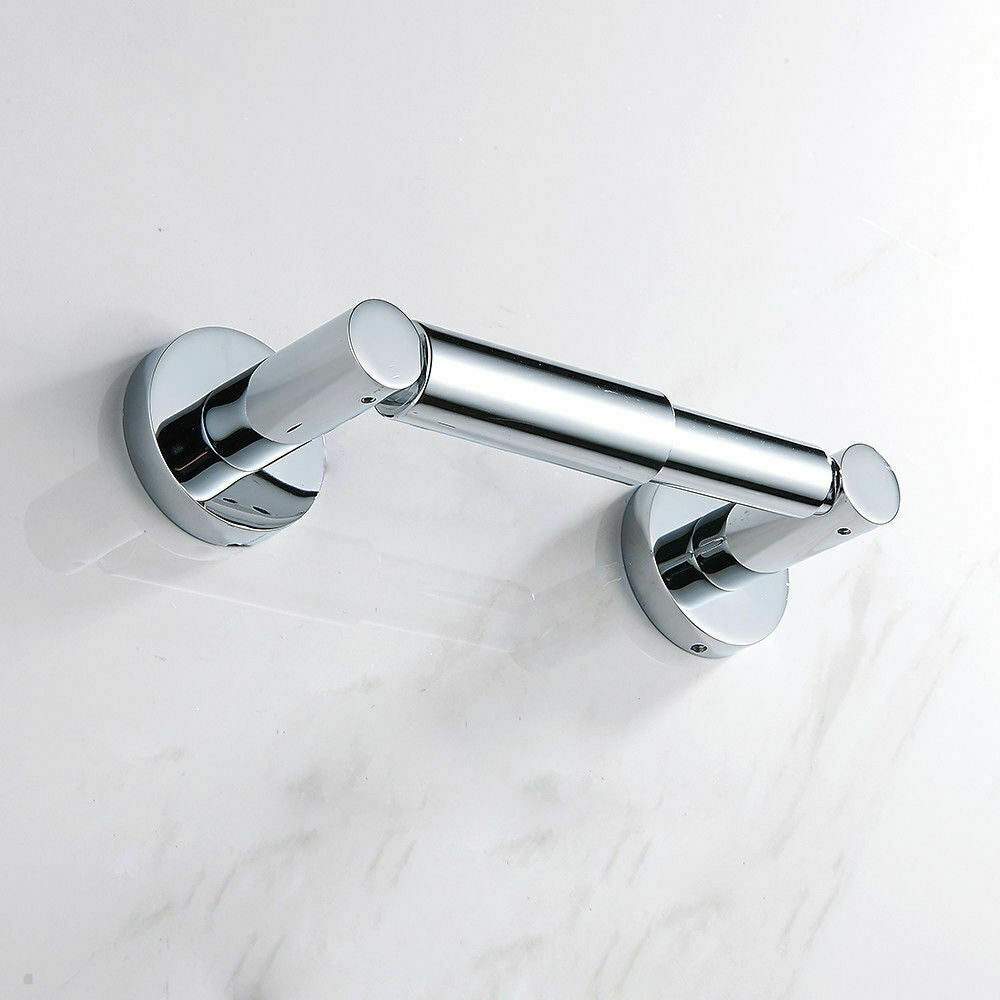 Wall Mounted Toilet Roll Holder Bar Tissue Paper Stand Bathroom Storage Chrome