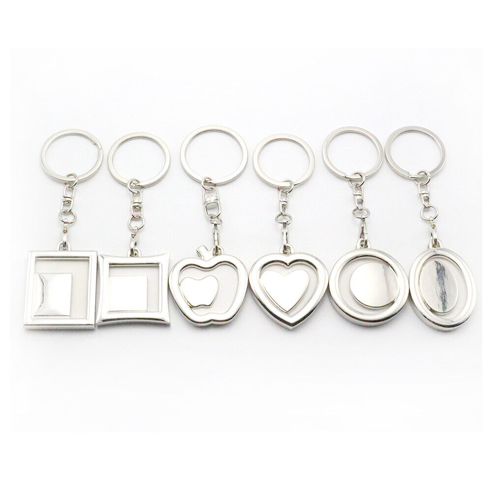 3x Metal Cleat Insert Photo Picture Frame Keyring Pendant Keychain DIY Xmas Gift