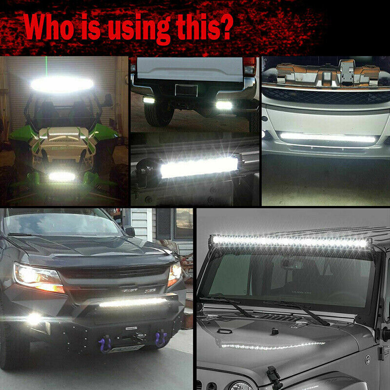 Single Row 8"inch LED Light Bar Combo Spot Flood OffRoad SUV Boat ATV Truck 4WD