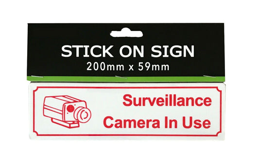 Warning Surveillance Camera in Use CCTV Security Video200x59mm PLASTIC SIGN