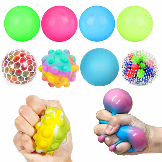 4pcs Squishy Stress Balls DNA Sensory Squeeze Fidget Toys Set for Anxiety Autism ADHD