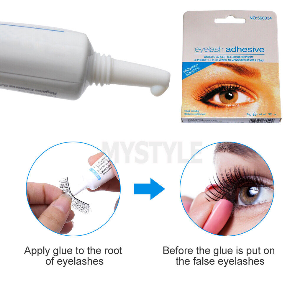 2x DU Waterproof Clear White False Adhesive Eye Lash Glue Eyelashes Makeup