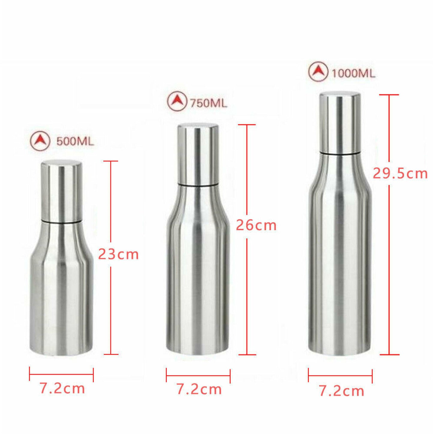 500-1000ml Stainless Steel Oil Dispenser Olive Vinegar Kitchen Tool Oil Bottle