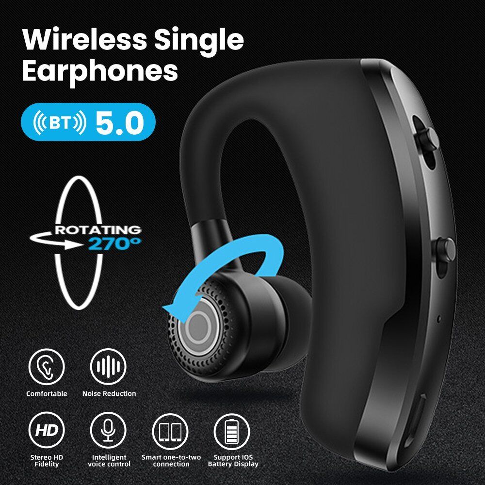 Wireless Earpiece Bluetooth Trucker Handsfree Earphone Singel Earbuds Headset