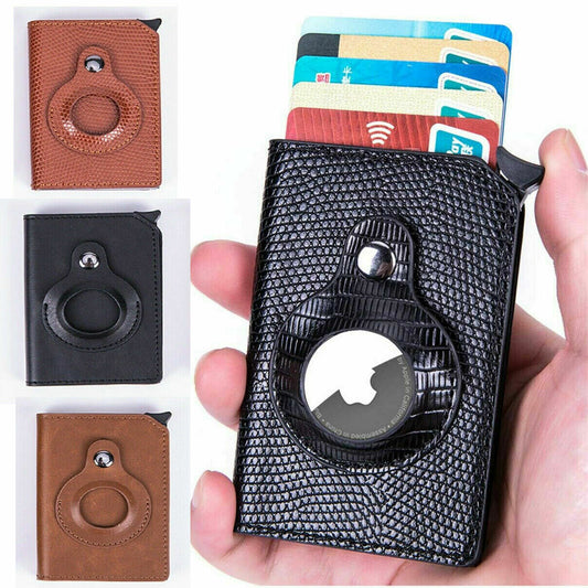 Men Wallet Leather Smart Money Clip Card Holder RFID Blocking For AirTag Cover