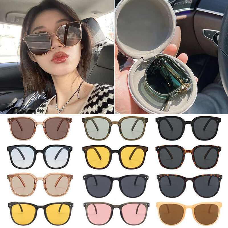 Women's Glasses Sunglasses Large Sunglass Folding Eyewear Glasses Case Portable