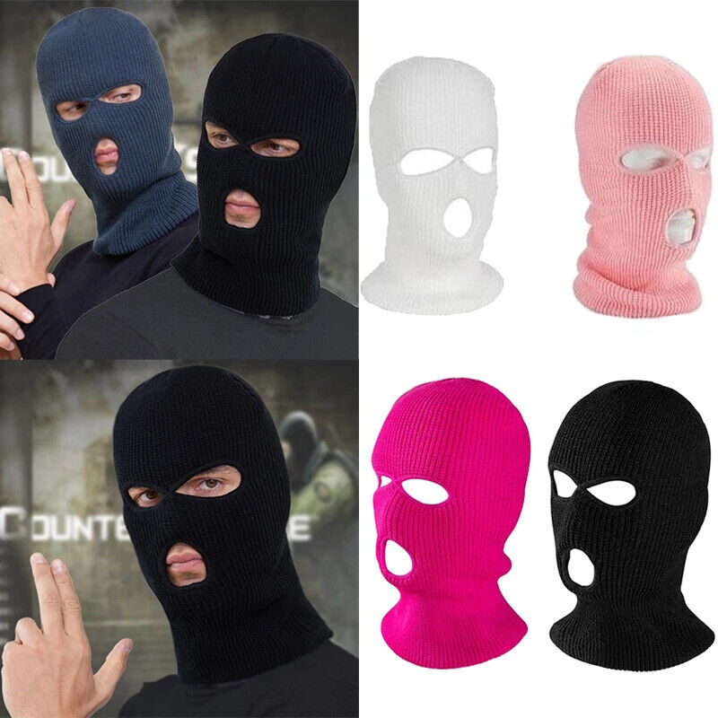 New 3 Hole Full Face Ski Mask Winter Cap Balaclava Hood Beanie Warm Tactical Hat