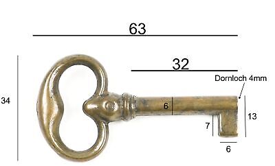 Möbelschlüssel Antik Stilmöbel Brünniert Ersatzschlüssel Rohling Messing Patina