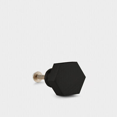 Small Brass Gold, Black, Antique Gold And Silver Hexagonal Cupboard Door Knobs