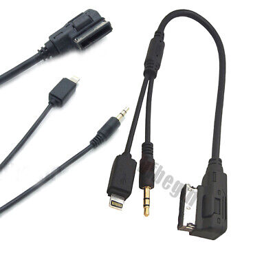 For Audi MMI Music Interface AUX Cable Cord 8 Pin Charging iPod iPhone