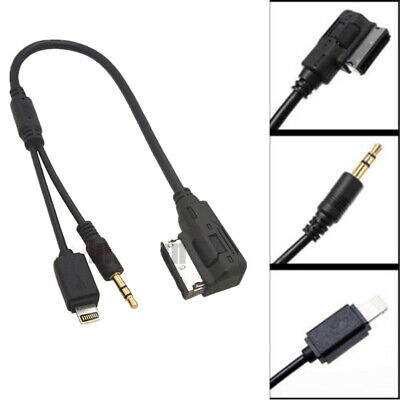 For Audi MMI Music Interface AUX Cable Cord 8 Pin Charging iPod iPhone