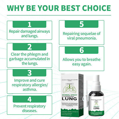 New Organic Herbal Lung Cleanse & Repair Nasal Spray Lung Cleansing Spray 20ml