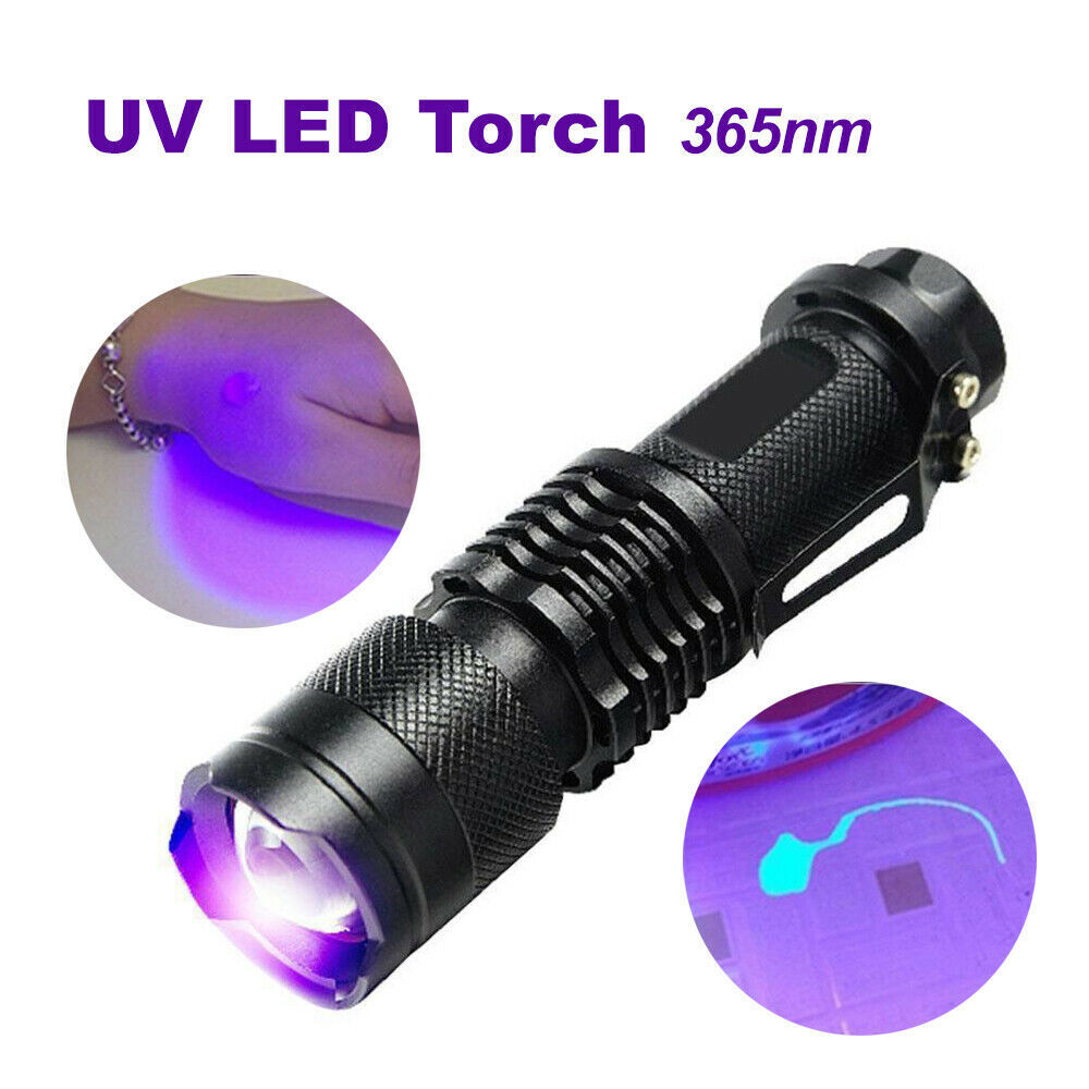 2X UV Torch Ultra Violet LED Flashlight Blacklight Light 365 nM Inspection Lamp